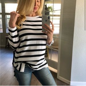 Black & White textured stripe tunic